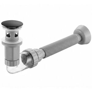 REA Umyvadlový sifon s univerzální výpustí click-clack Flow Black REA-A9492 obraz