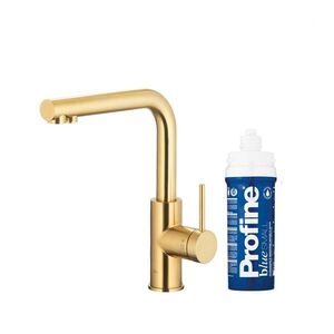 KFA Duero pure basic, filtrující s otočnou výtokovou armaturou, broušené světlé zlato + profine blue s 6623-913-39 obraz