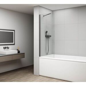 POLYSAN FISA vanová zástěna 600x1500, gun metal, čiré sklo FS1062-GM obraz