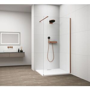 POLYSAN ESCA COPPER MATT jednodílná sprchová zástěna k instalaci ke stěně, sklo čiré, 900 ES1090-09 obraz