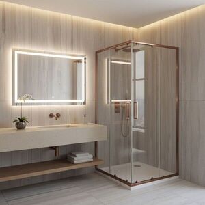 REA Sprchový kout City 90x90 Brush Copper Bez sprchové vaničky REA-K6984 obraz