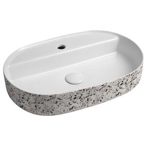 ISVEA INFINITY OVAL keramické umyvadlo na desku, 60x40cm, terrazzo 10NF65060-2L-TRZ obraz