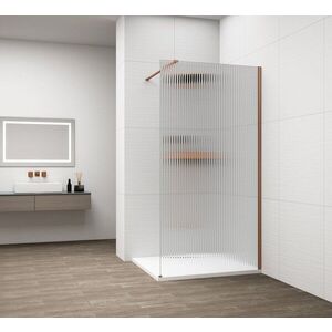 POLYSAN ESCA COPPER MATT jednodílná sprchová zástěna k instalaci ke stěně, sklo Flute, 900 ES1390-09 obraz