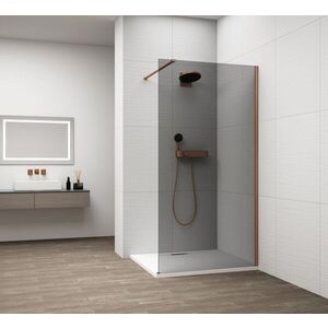 POLYSAN ESCA COPPER MATT jednodílná sprchová zástěna k instalaci ke stěně, kouřové sklo, 1300 ES1213-09 obraz
