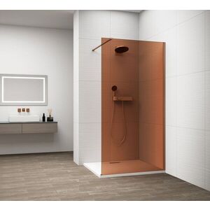 POLYSAN ESCA COPPER MATT jednodílná sprchová zástěna k instalaci ke stěně, sklo Marron, 1300 ES1513-09 obraz