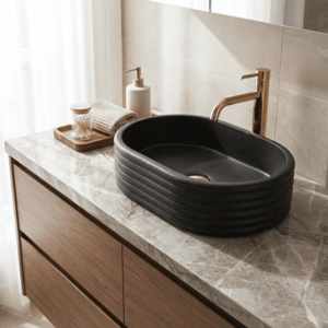 REA Umyvadlo na desku Nicoletta Black REA-U7345 obraz