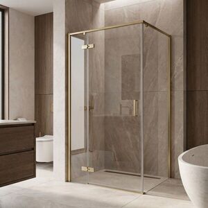 REA Sprchový kout Bruno 100x80 Brush Gold REA-K3601 obraz