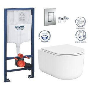 Rapid SL pro závěsné WC 38528SET s chromovou deskou + WC CERSANIT INTRO PRO OVAL /VÍROVÉ SPLACH/+ SEDÁTKO 38772001 IR1 obraz