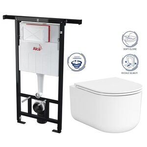 ALCA Jádromodul předstěnový instalační systém bez tlačítka + WC CERSANIT INTRO PRO OVAL /VÍROVÉ SPLACH/+ SEDÁTKO AM102/1120 X IR1 obraz