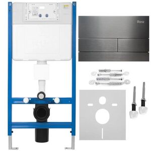 REA Podomítkový WC systém K011A-Q + tlačítka T Titan KPL-E0632 obraz