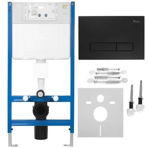 REA Podomítkový WC systém K011A-Q + tlačítka I HD Black KPL-E0633 obraz