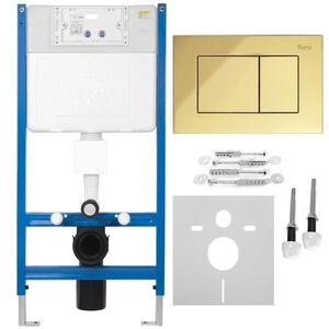 REA Podomítkový WC systém K011A-Q + tlačítka J Gold KPL-E0636 obraz