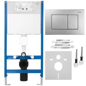 REA Podomítkový WC systém K011A-Q + tlačítka J Satin KPL-E0637 obraz