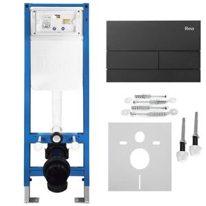 REA Podomítkový Instalační Set Slim 024N pro WC s Tlačítkem T Black Matt KPL-E1056 obraz