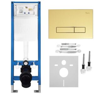 REA Podomítkový Instalační Set Slim 024N pro WC s Tlačítkem HD Gold KPL-E1560 obraz