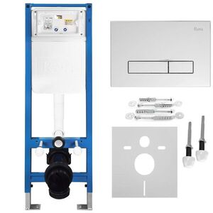 REA Podomítkový Instalační Set Slim 024N pro WC s Tlačítkem HD Chrome KPL-E1561 obraz