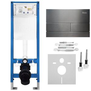 REA Podomítkový Instalační Set Slim 024N pro WC s Tlačítkem T Titan KPL-E1632 obraz
