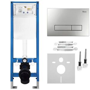 REA Podomítkový Instalační Set Slim 024N pro WC s Tlačítkem HD Satin KPL-E1635 obraz
