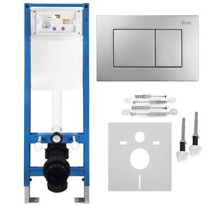 REA Podomítkový Instalační Set Slim 024N pro WC s Tlačítkem J Satin KPL-E1637 obraz