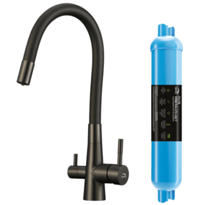 Laveo Riveco – dřezová baterie s elastickým výtokem + mineralizační filtr BRIC968D obraz