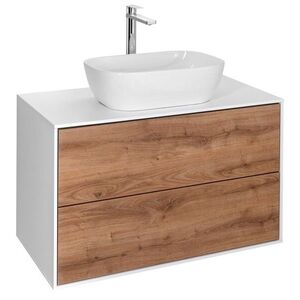AQUALINE ZANYA umyvadlová skříňka 80x50x46cm, bílá mat/dub emporio ZA280 obraz
