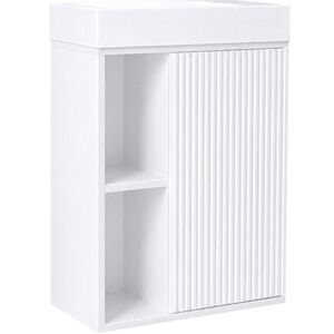 CERANO Umyvadlová skříňka pro WC Sofia bílá matná + umyvadlo z lit. mramoru Sofia bílá lesklá 50x70x25 CER-468818 obraz