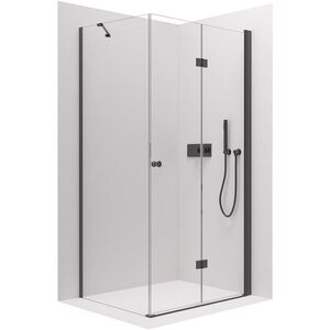 CERANO Sprchový kout Volpe L/P 6 mm černá matná, transparentní sklo 120x80x190 zalamovací CER-669634 obraz