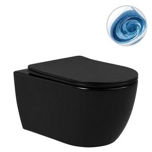 CERANO WC závěsné Felci, Vortex vírové splachování + Slim/SoftClose sedátko černá matná 55, 5x36 CER-680366 obraz