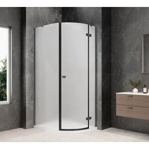 POLYSAN GLOBE GUN METAL čtvrtkruhový sprchový kout 900x1000, matné sklo, pravé GB2910MRGM obraz