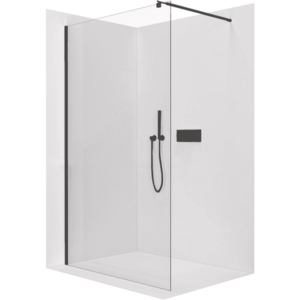 CERANO Sprchová zástěna Walk-in Onyx Round L/P 8 mm kulatá vzpěra černá matná, transparentní sklo 150x200 CER-426376 obraz