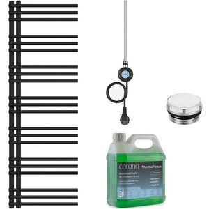 CERANO Koupelnový elektrický radiátorový set Burke L/P WIFI 600W černá matná 1500x500 mm CER-237701 obraz