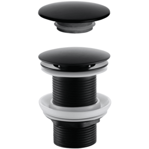 CERANO Umyvadlová výpusť 5/4“ click-clack bez přepadu + kryt z litého mramoru nerez 10/60mm černá matná CER-431746 obraz