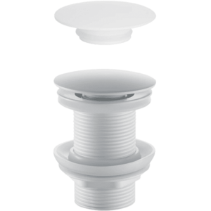 CERANO Umyvadlová výpusť 5/4“ click-clack bez přepadu + kryt z litého mramoru nerez 10/60mm bílá matná CER-431752 obraz