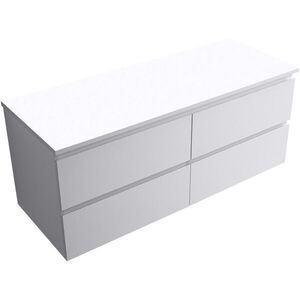 CERANO Koupelnová skříňka Carole bílá matná + deska pod umyvadlo Navira Slim 18 mm 120x49, 8x46 CER-476351 obraz