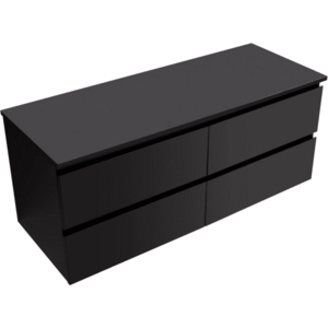 CERANO Koupelnová skříňka Carole černá matná + deska pod umyvadlo Navira Slim 18 mm 120x49, 8x46 CER-476396 obraz