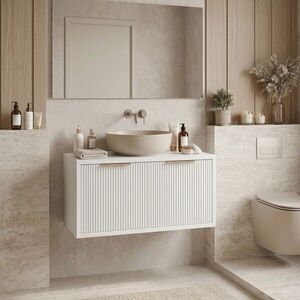REA Koupelnová skříňka pod umyvadlo Core 80cm White REA-M0401 obraz