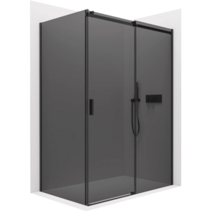 CERANO Sprchový kout Santoro L/P 8 mm černá matná, grafitové sklo 140x90x195 posuvný CER-8050BD7308 obraz