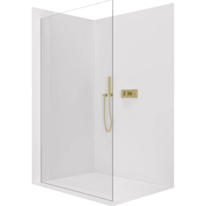 CERANO Sprchová zástěna Walk-in Crystal L/P 8 mm bezvzpěrový systém zlatá, transparentní sklo 160x200 CER-8050BD6641 obraz