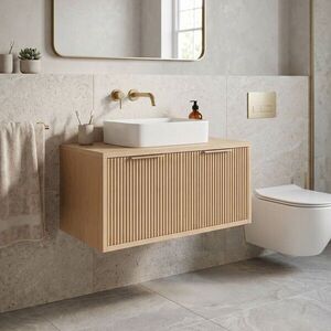 REA Koupelnová skříňka pod umyvadlo Core 80cm Beige REA-M0407 obraz