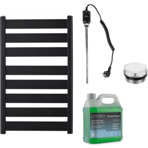 CERANO Koupelnový elektrický radiátorový set Marco 600W černá matná 920x550 mm CER-680515 obraz