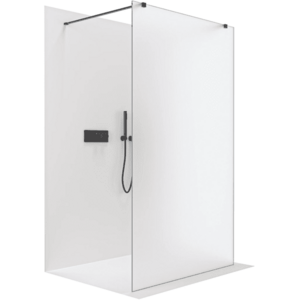 CERANO Sprchová zástěna Walk-in Onyx Duo L/P 8 mm hranatá vzpěra černá matná, mléčné sklo 160x200 CER-8050BD1887 obraz