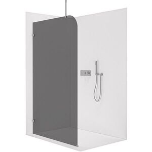 CERANO Sprchová zástěna Walk-in Orbis Top Round L/P 8 mm kulatá vzpěra chrom, grafitové sklo 140x200 CER-682303 obraz