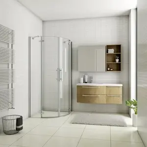 H K Čtvrtkruhový sprchový kout MELODY S2 80x80 s dvoukřídlými dveřmi, chrom, včetně sprchové vaničky z litého mramoru MELODYS280/THOR-80Q obraz