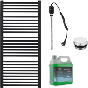 CERANO Koupelnový elektrický radiátorový set Antonio 600W černá matná 1180x550 mm CER-680524 obraz