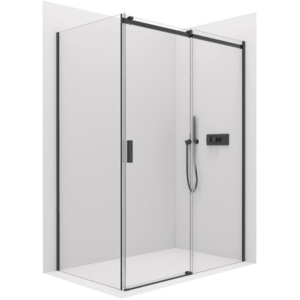 CERANO Sprchový kout Santoro L/P 8 mm černá matná, transparentní sklo 100x70x195 posuvný CER-8050BD7318 obraz