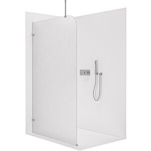CERANO Sprchová zástěna Walk-in Orbis Top Round Levá 8 mm kulatá vzpěra chrom, mléčné sklo 160x200 CER-682327 obraz