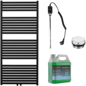 CERANO Koupelnový elektrický radiátorový set Vincenzo 600W černá matná 1340x600 mm CER-680530 obraz