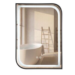 REA Zrcadlo LED ZONE 80X60 BLACK HOM-00208 obraz