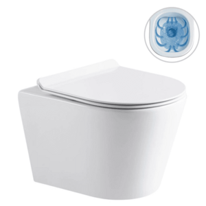 CERANO WC závěsné Carlito, Rimless bezokrajové splachování + Slim/SoftClose sedátko bílá lesklá 48, 5x36, 5 CER-417380 obraz