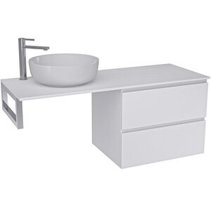 CERANO Koupelnová skříňka Carole bílá matná + deska pod umyvadlo Navira Slim 18 mm + konzole chrom 120x49, 8x46 CER-606105 obraz